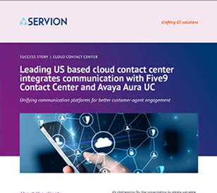Leading US based cloud contact center integrates communication with Five9 Contact Center and Avaya Aura UC