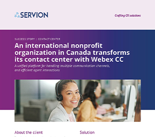 An international nonprofit organization in Canada transforms its contact center with Webex CC