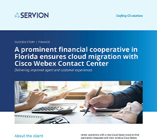 A prominent financial cooperative in Florida ensures cloud migration with Cisco Webex Contact Center