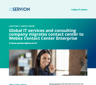 Global IT services and consulting company migrates contact center to Webex Contact Center Enterprise
